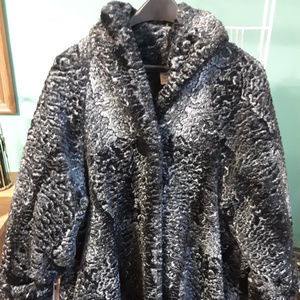 Grey Lamb Jacket w snap closure